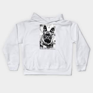 French Bulldog Submerging in Water Kids Hoodie